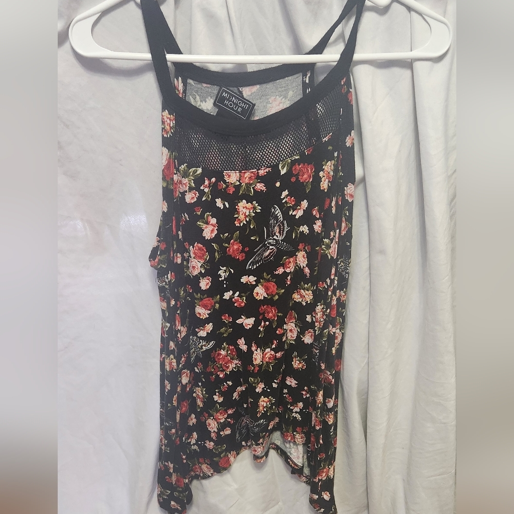 Midnight hour floral death moth top